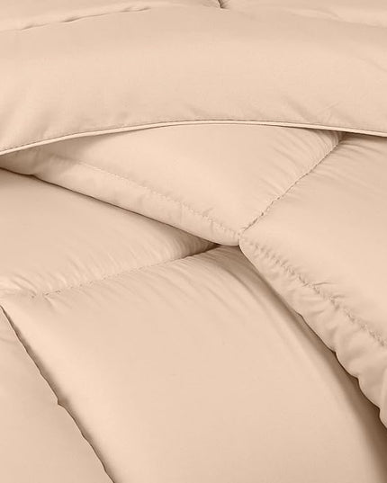 Utopia Bedding Queen Size Comforter Set with 2 Pillow Shams, Bedding Comforter Sets, Down Alternative Beige Comforter, Soft and Comfortable, Machine Washable (Pack of 4) - LeafyLoom