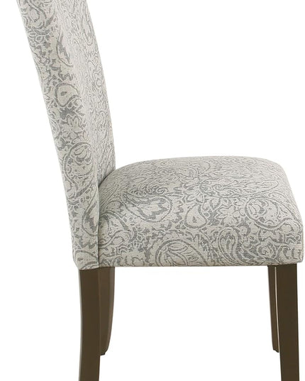 HomePop Parsons Classic Upholstered Accent Dining Chair, Set of 2, Gray and Cream - LeafyLoom