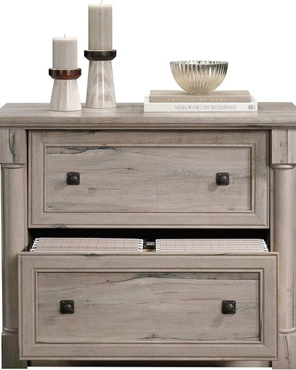 Sauder Palladia Lateral File, L: 36.81" x W: 22.01" x H: 29.61", Split Oak finish - LeafyLoom