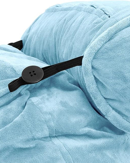 Husband Pillow XXL Cover Only Carolina Blue, Microfiber Bed Rest Pillow Cover with Arms - Array of Colors, Generous Side and Back Pockets for Your Favorite Comfy Reading Pillow - LeafyLoom