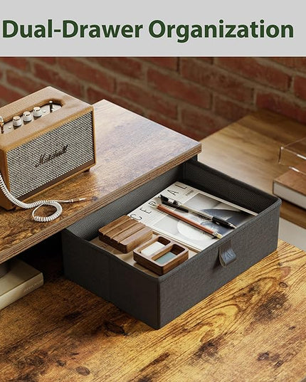 L shaped Electric Standing Desk with 2 Drawers, 63 Inch Ergonomic Adjustable Height Desk with Storage, Corner Desk Sit Stand up Computer Table for Work Office Home, Rustic Brown - LeafyLoom