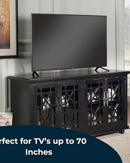 Martin Svensson Home Cassandra 63" TV Stand, Antique Black - LeafyLoom