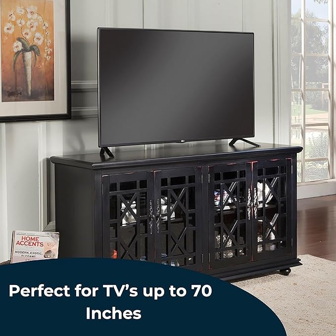 Martin Svensson Home Cassandra 63" TV Stand, Antique Black - LeafyLoom