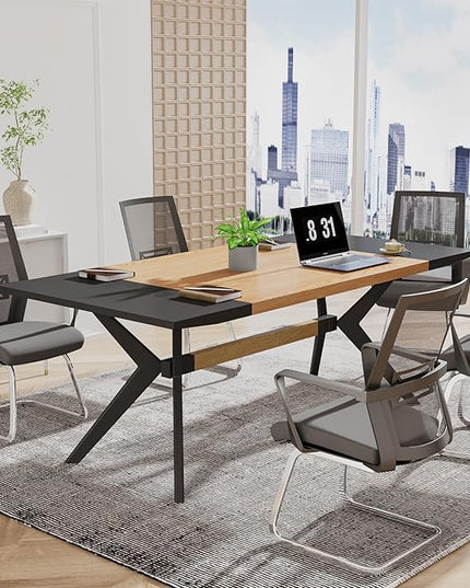 63" W Executive Desk, Extra Sturdy Thickened Wooden Workstation Study Desk Computer Desk Large Home Office Writing Desk for Home Office - LeafyLoom