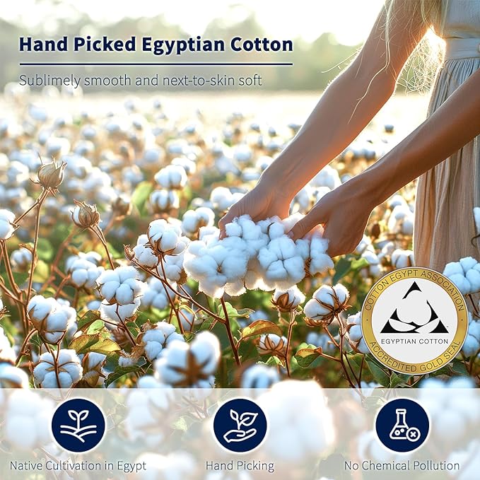 Shilucheng 100% Cotton King Size Sheets Set - 600 Thread Count，Luxury Egyptian Cotton Bed Sheets，5-Star Hotel Quality Sheets, Breathable & Cooling, 16 Inch Deep Pocket - 4 Piece (White, King) - LeafyLoom