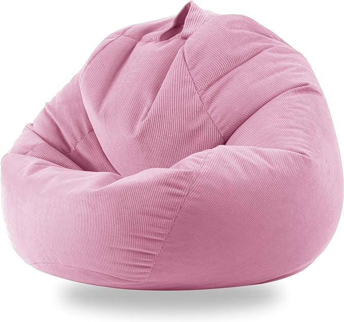 3 Ft Bean Bag Chair Cover (No Filler) Stuffed Animal Storage Bean Bag Cover for Pets Dogs/Cats Bed Corduroy Stuffed for Organizing Plush Toys - LeafyLoom