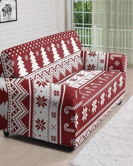 FKELYI Boho Christmas Easy Going Stretch Sofa Slipcover Washable Sofa Couch Cover Comfortable Furniture Protector with Elastic Bottom L FKELYI