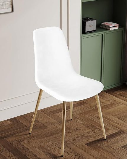 NicBex Haerin-SD-00338-LWJ Dining Chairs, 17.7"x19.7"x34.3", White and Gold - LeafyLoom