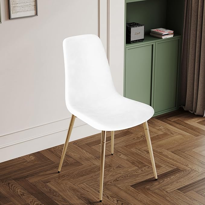 NicBex Haerin-SD-00338-LWJ Dining Chairs, 17.7"x19.7"x34.3", White and Gold - LeafyLoom