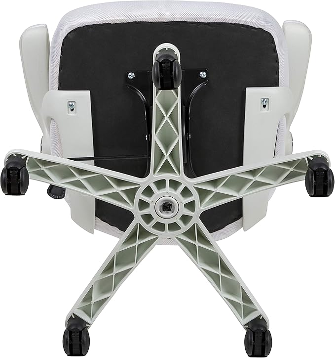 Flash Furniture Porter High-Back Swivel Office Chair with Adjustable Lumbar Support and Seat Height, Ergonomic Mesh Desk Chair with Flip-Up Armrests, White - LeafyLoom