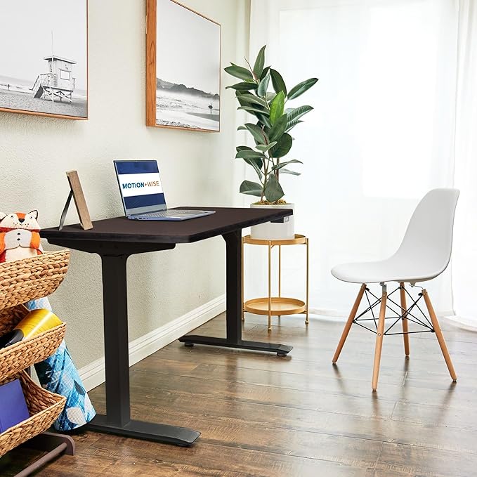 NicBex Adjustable Desk Home Office Whole Piece Electric Standing Desk Height Adjustable Desk, Sit Stand Desk Home Office Desks Adjustable Height Standing Desk, Black - LeafyLoom