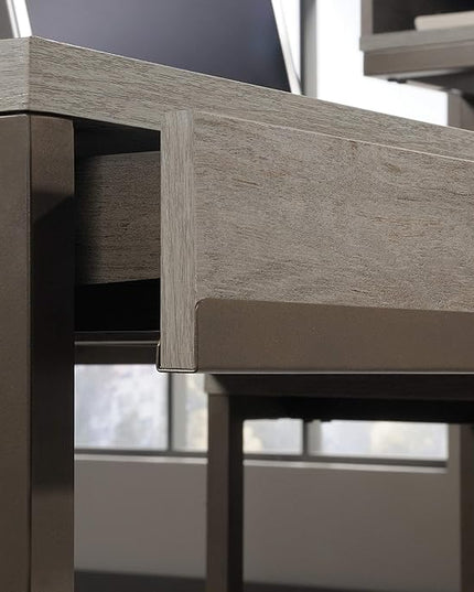 Sauder Manhattan Gate L-Shaped Desk, Mystic Oak finish - LeafyLoom