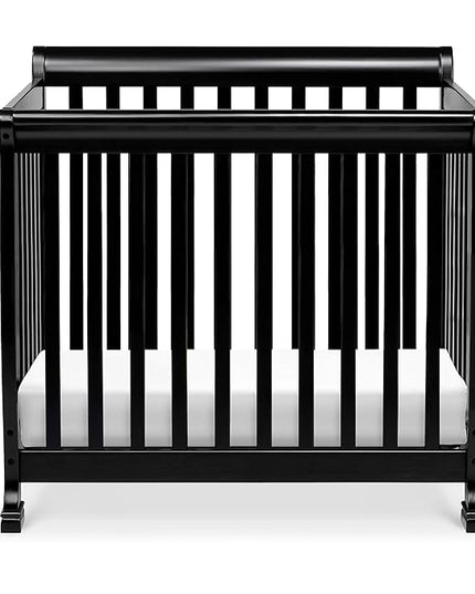 DaVinci Kalani 4-in-1 Convertible Mini Crib in Ebony | Greenguard Gold Certified - LeafyLoom