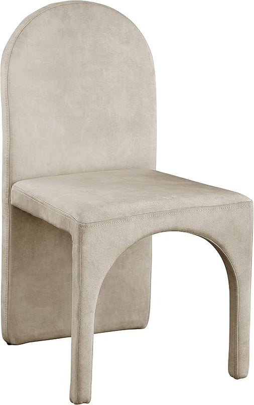 Meridian Furniture Summer Collection Modern | Contemporary Velvet Upholstered Dining Side Chair with Steel Frame, Set of 2, Stone - LeafyLoom
