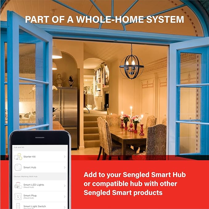 Sengled Zigbee Smart Light Bulbs, Smart Hub Required, Works with SmartThings and Echo with Built-in Hub, Voice Control with Alexa and Google Home, Soft White 60W Eqv. A19 Alexa Light Bulb, 2 Pack Sengled