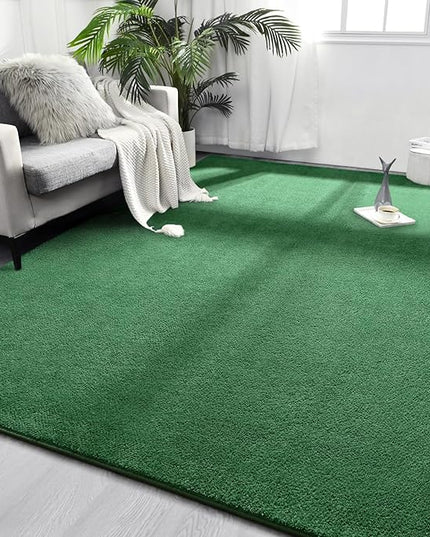 Area Rugs for Bedroom Living Room, 6x9 Green Super Soft Comfy Thickened Memory-Foam Indoor Carpets, Modern Aesthetic Minimalist Carpet for Boys Girls Adults Apartment Nursery Home Décor - LeafyLoom