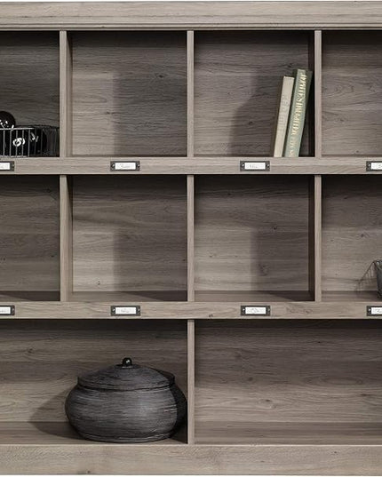 Sauder Barrister Lane Cubby Bookcase/ Book Shelf for Storage and Display, Salt Oak finish - LeafyLoom