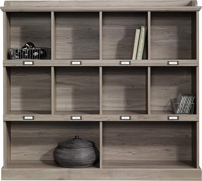 Sauder Barrister Lane Cubby Bookcase/ Book Shelf for Storage and Display, Salt Oak finish - LeafyLoom