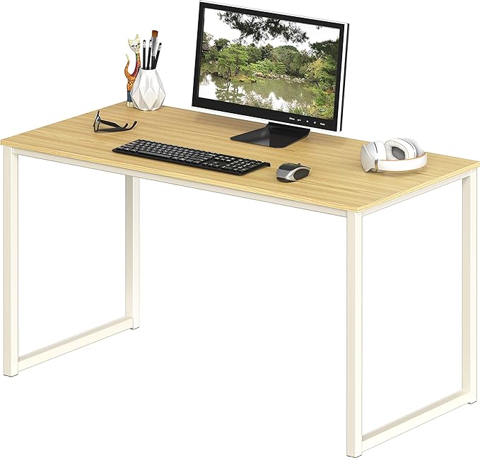 SHW Home Office 40-Inch Computer Desk, Oak - LeafyLoom