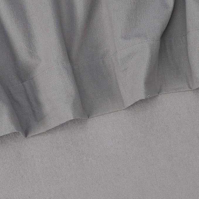 Comfort Spaces Cotton Flannel Breathable Warm Deep Pocket Sheets With Pillow Case Bedding, Twin, Solid Grey, 3 Piece - LeafyLoom