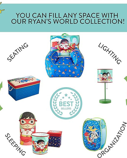 Ryan's World Toddler 19” Folding Saucer Chair with Cushion, Ages 3+ - LeafyLoom