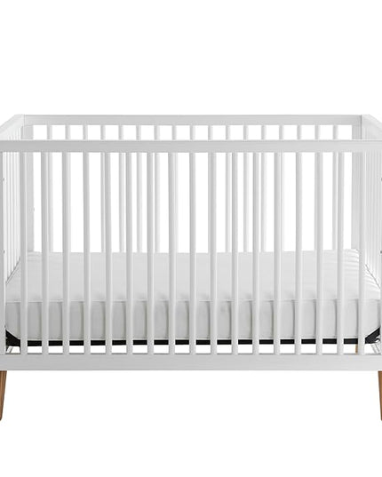 Contours Roscoe White Baby Crib, Standard Baby Crib, White Baby Crib, Converts from Baby Crib to Daybed, Fits Standard Full-Size Crib Mattress, Easy to Assemble - White - LeafyLoom