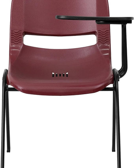 Flash Furniture HERCULES 5 Pack Burgundy Ergonomic Shell Chair with Left Handed Flip-Up Tablet Arm - LeafyLoom