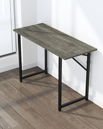 47 inch Folding Desk, Writing Gaming Computer Camping Table, No Assembly Required Home Office Desk, Black Oak - LeafyLoom