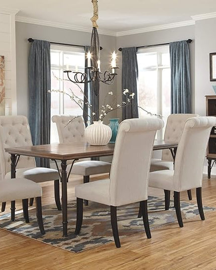Signature Design by Ashley Tripton Classic Tufted Upholstered Armless Dining Chair, Set of 2, Beige - LeafyLoom