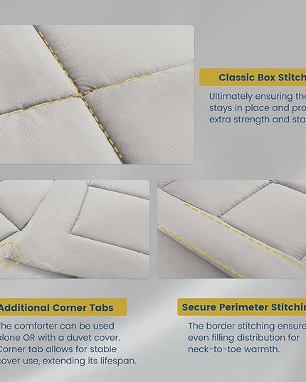 King Size Bed in a Bag 7 Pieces Comforter Set King, Wood Grain Texture Bedding Comforter Set Light Grey Bed Set with Comforter, Pillowcases, Flat Sheet, Fitted Sheet and Pillow Shams - LeafyLoom