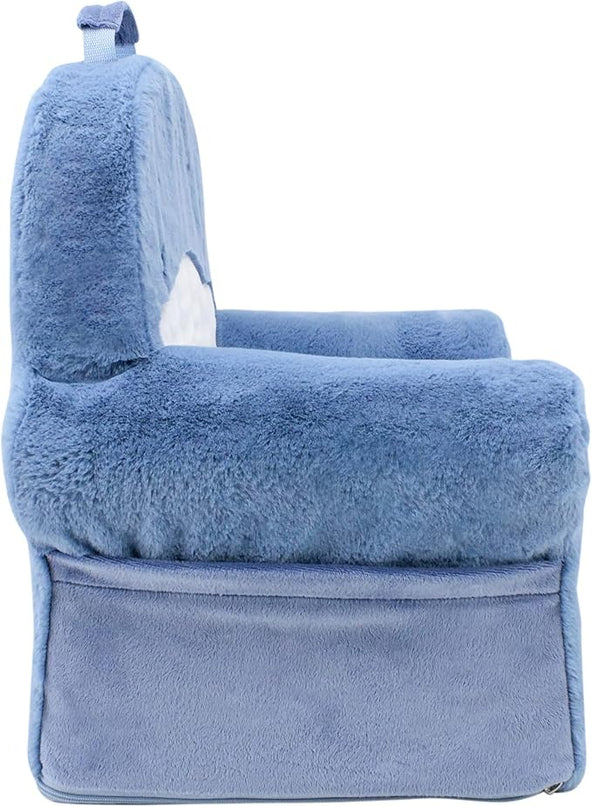 Soft Landing Animal Adventure Sweet Seats, Premium and Comfy Toddler Lounge Chair with Carrying Handle & Side Pockets – Blue Whale - LeafyLoom