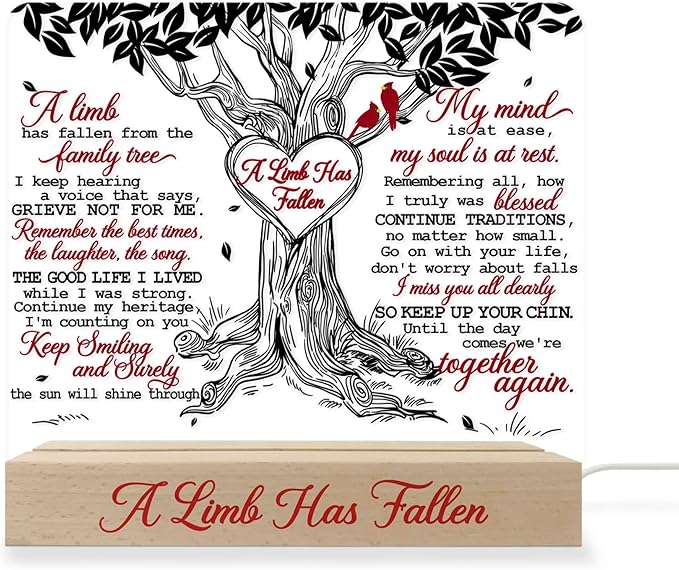Memorial Gifts for Loss of Mom, Mother, Father, Dad, Husband Loved Ones | in Loving Memory of Loved One Gifts| Sympathy Gifts for Loss | Bereavement Gift Idea | Memory Night Light | Cardinal - LeafyLoom