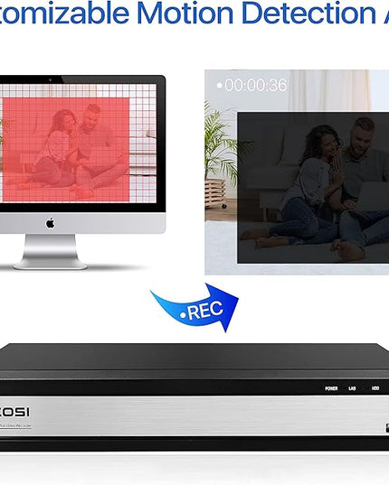 ZOSI H.265+ 16Channel 1080P 4-in-1 Hybrid Analog/AHD/TVI/CVI Security DVR Recorder for 960H/720P/1080P CCTV Security Surveillance Cameras,Remote Access, Motion Detection, Alert Push(No Hard Drive) ZOSI