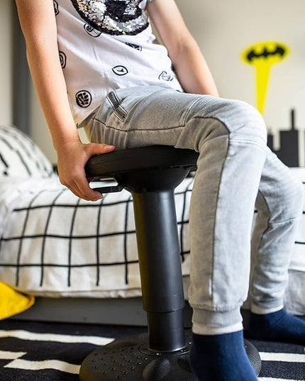 Studico ActiveChairs Adjustable Wobble Stool, Flexible Classroom Seating, Improves Focus, Posture and Helps ADHD/ADD, Sensory Chair, Active Fidget Chairs Adjusts from 16.65" to 23.75" Ages 13-18 Black - LeafyLoom