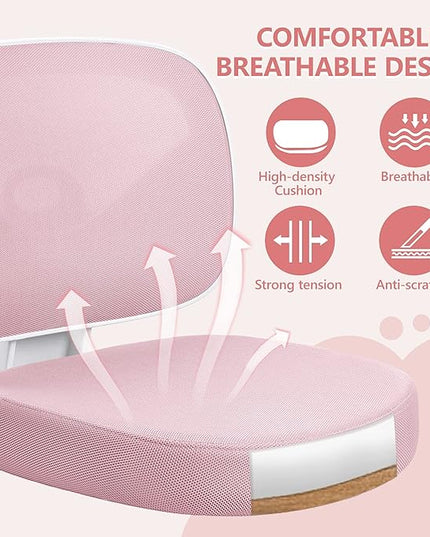Primy Kids Desk Chair, Pink Study Chair for Boys Girls with Height Adjustable, Swivel Mesh Task Student Chairs for 4-12, Growing Teen Office Chair for Home/School/Office (Pink) - LeafyLoom
