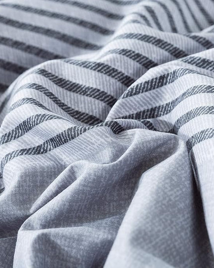 Andency Twin Comforter Set Blue (66x90 Inch), 2 Pieces Patchwork Striped Comforter Bed Sets for Boys, Soft Microfiber Down Alternative Comforter Bedding Set with Corner Loops - LeafyLoom