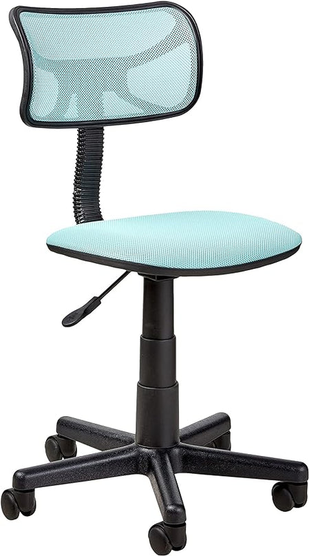 Swivel Mesh Desk Chair, Blue 20.86D x 22W x 33.46H in - LeafyLoom