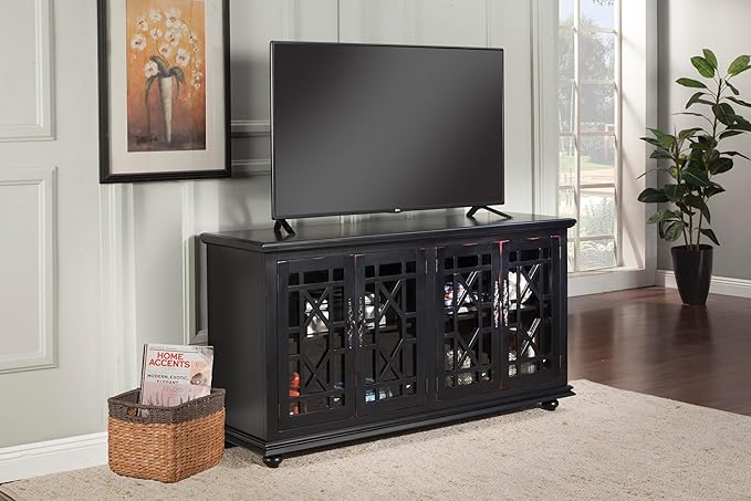 Martin Svensson Home Cassandra 63" TV Stand, Antique Black - LeafyLoom