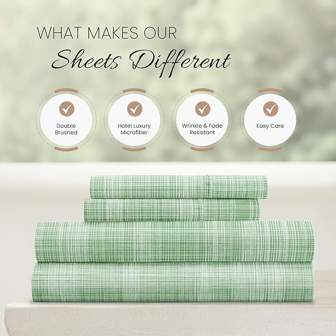 Linen Market 4 Piece King Bedding Sheet Set (Forest Thatch) - Sleep Better Than Ever with These Ultra-Soft & Cooling Bed Sheets for Your King Size Bed - Deep Pocket Fits 16" Mattress - LeafyLoom