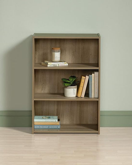 Sauder Beginnings 3 Bookcase/Book Shelf, L: 24.57" x W: 11.50" x H: 35.28", Summer Oak - LeafyLoom