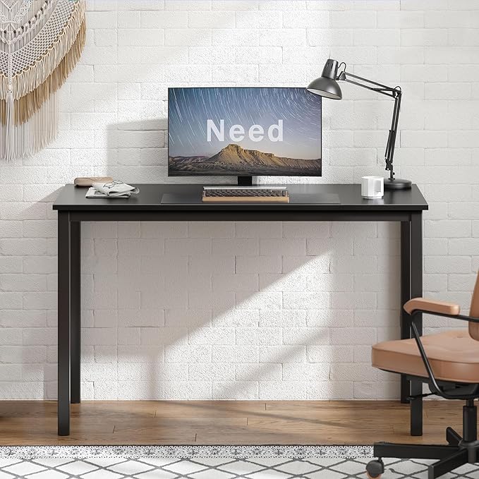 Need Small Computer Desk Writing Desk 39 3/8'' L Study Desk for Small Space Gaming Desk Sturdy and Heavy Duty Home Office Desk for Dormitory/Meeting Room AC3CB(100 * 60) Beside Table,Black/Black - LeafyLoom
