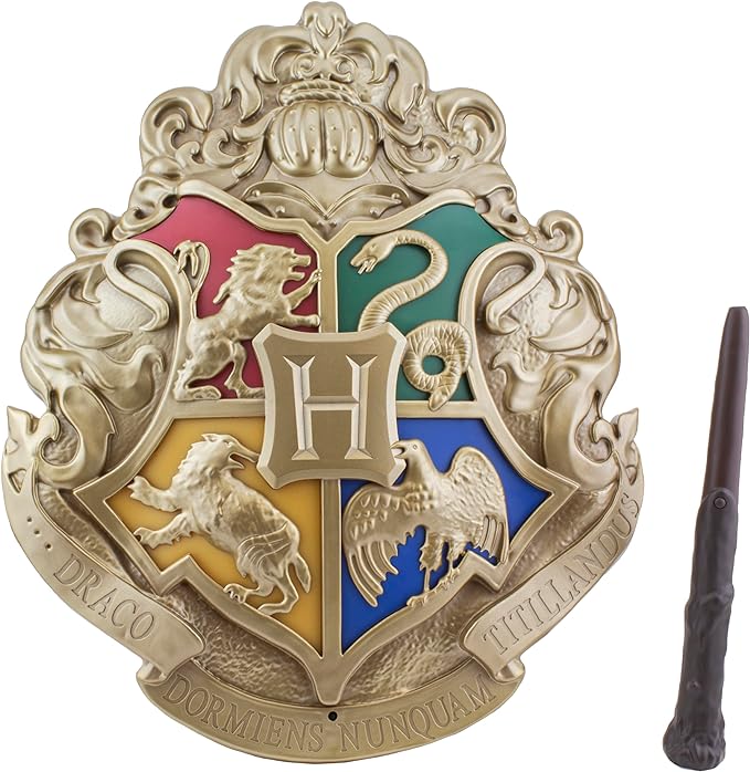 Paladone - Harry Potter - Hogwarts Crest - Lamp with Control Wands Black - LeafyLoom