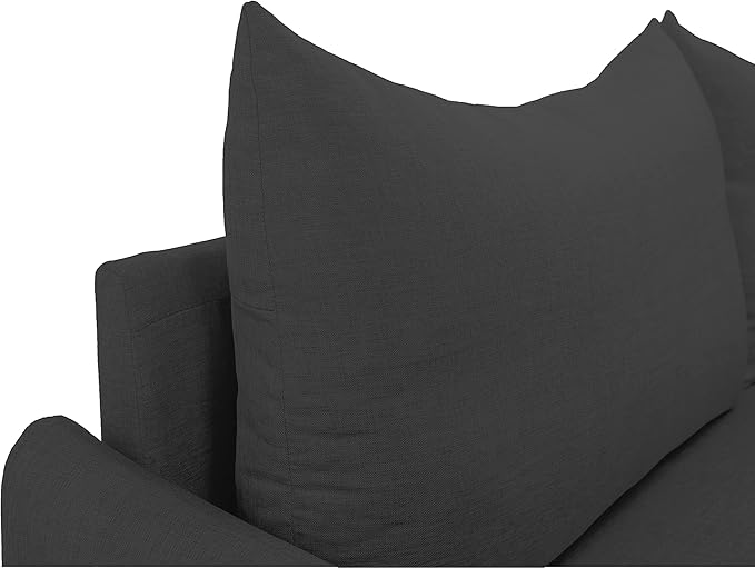 Modern Polyester Upholstered Sofa Loveseat Couch for Home Apartment Office Small Space Living Room, 66.9", Dark Gray-605 - LeafyLoom