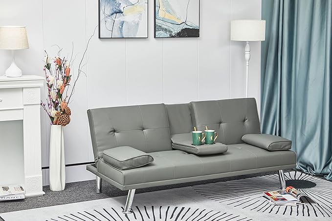 NicBex Rose-SF-00543-DX Sofas, 67" W x 31" D x 33" H, Grey - LeafyLoom