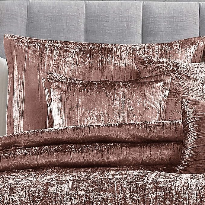 Riverbrook Home Turin Comforter Set, Queen, Blush, 7-Piece Set - LeafyLoom