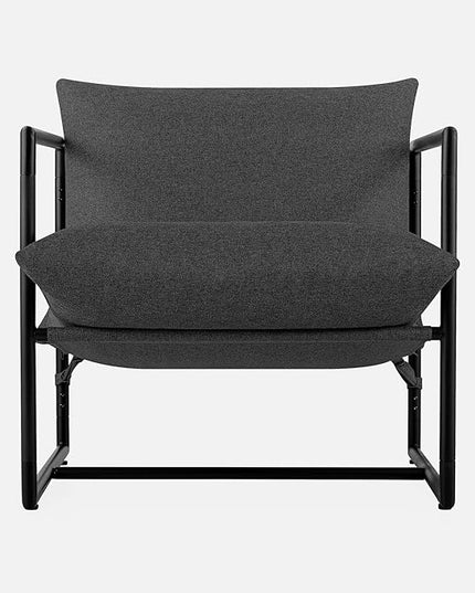 ZINUS Aidan Sling Accent Chair / Metal Framed Armchair with Shredded Foam Cushioning, Dark Grey - LeafyLoom