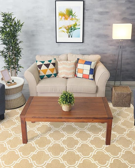 Chicrug Shag Geometric Modern Area Rug for Living Room, 3x5 Feet Large Memory Foam Indoor Carpet, Fluffy Rug for Bedroom Bedside Room Decor for Family Girls Kids Nursery, Beige/White - LeafyLoom