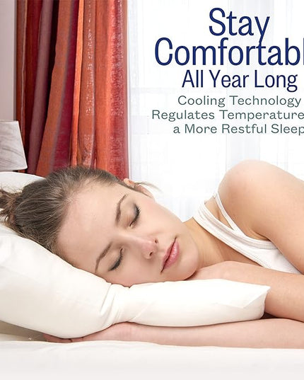 Sleep Restoration Gel Pillow - (2 Pack King) Best Hotel Quality Comfortable and Plush Cooling Gel Fiber Filled Pillow - LeafyLoom