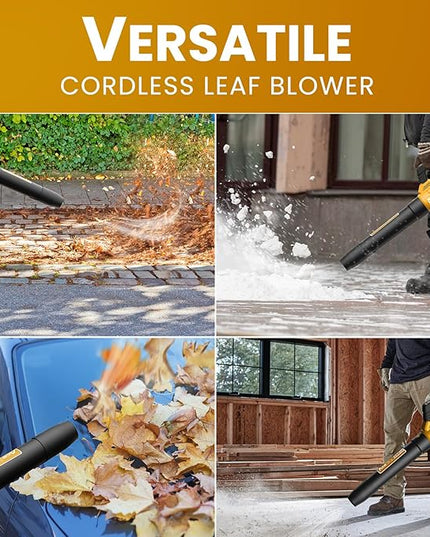 Leaf Blower Cordless, 580CFM/160MPH & 3 Speed Levels, Electric Cordless Leaf Blower with 2 * 4.0Ah Battery Powered, Blowers for Lawn Care, Blower with Extension Nozzle - LeafyLoom
