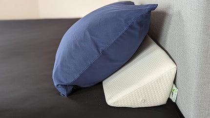 Insieme Queen Size Headboard Wedge Pillow (White) |Multi-Use Foam Bed Gap Filler for Covering Gaps Between Bed and Headboard or Wall (60x8x6x10 inch) - LeafyLoom
